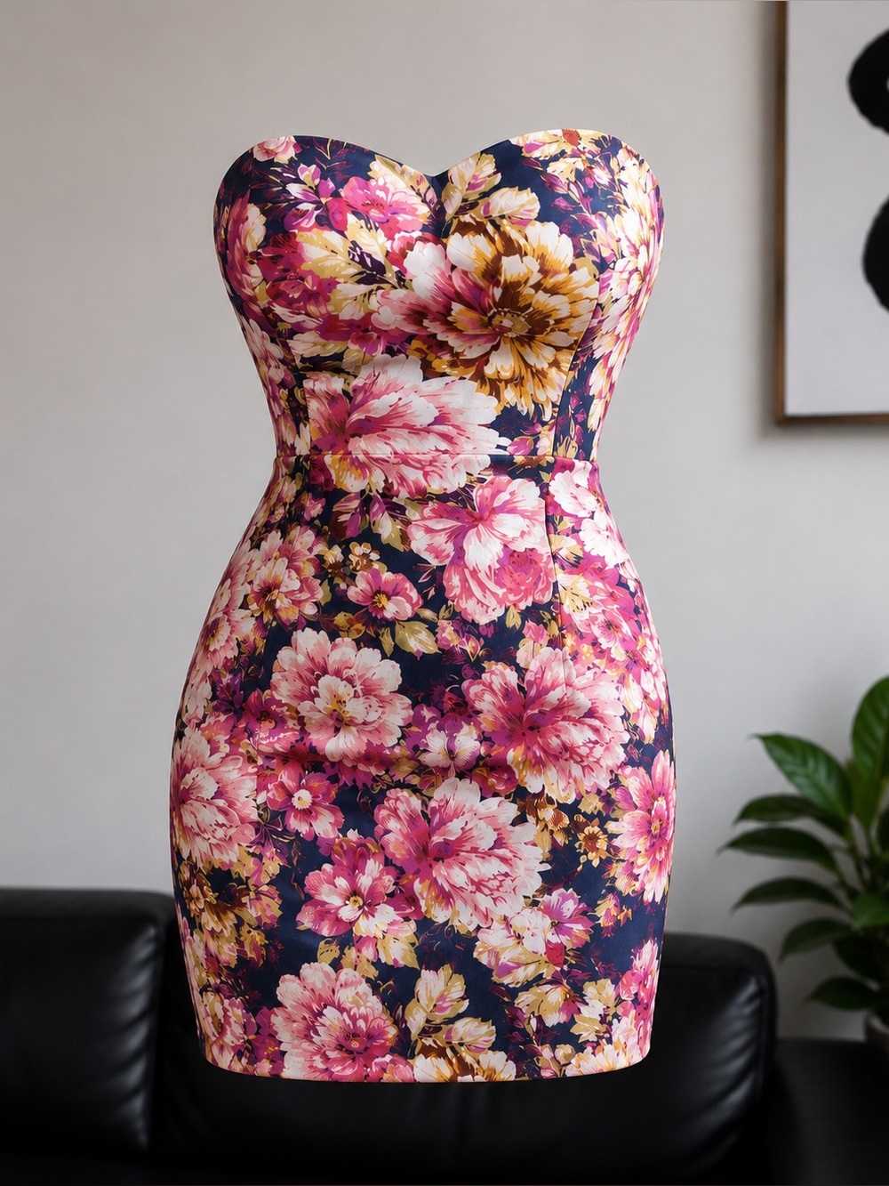 Made in Canada Strapless Floral Cocktail Dress | Size 4